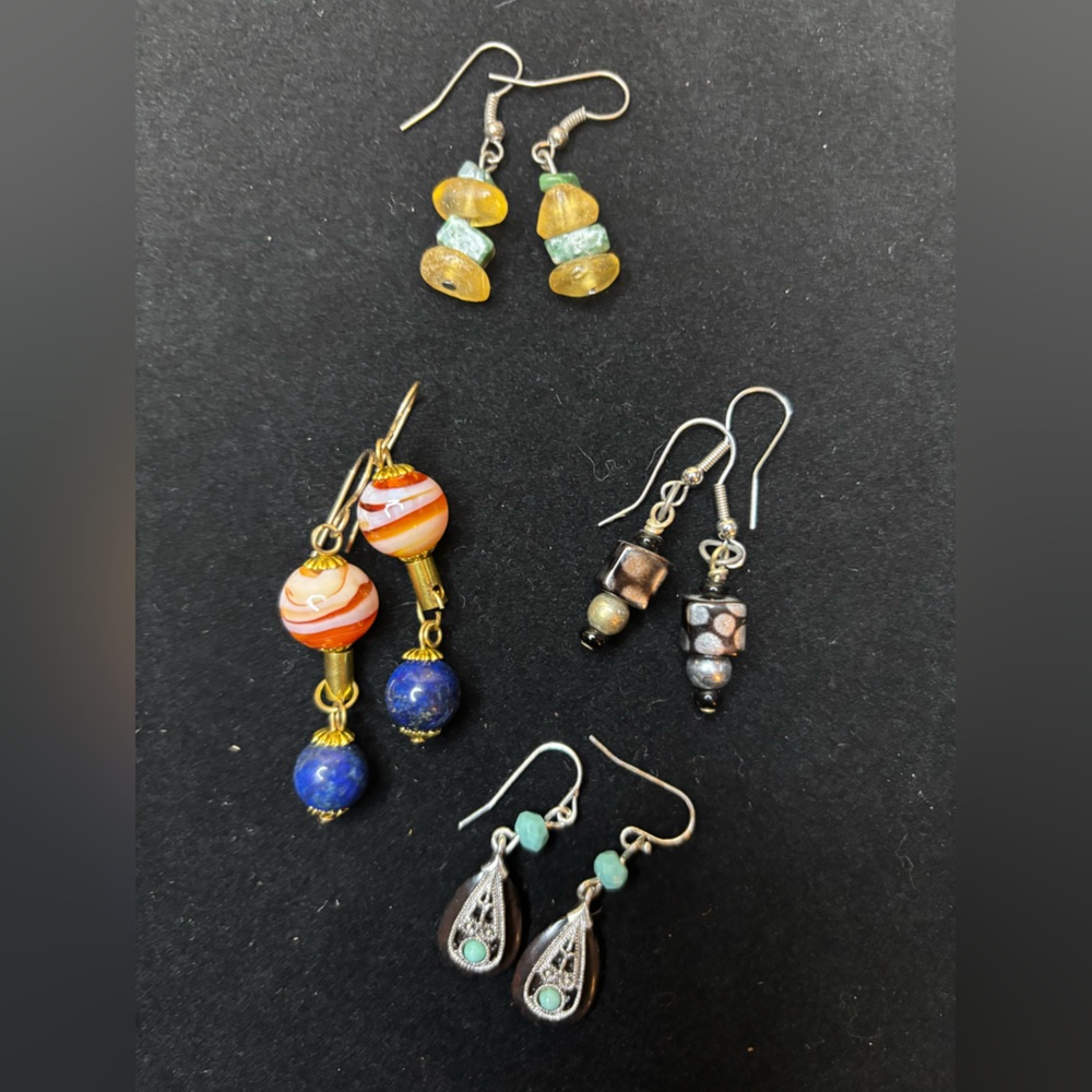 Vintage Multicolor Beaded Earrings Sets